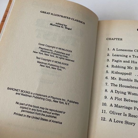 Oliver Twist: Charles Dickens Great Illustrated Classics Hardcover Book 1989 - Picture 3 of 5